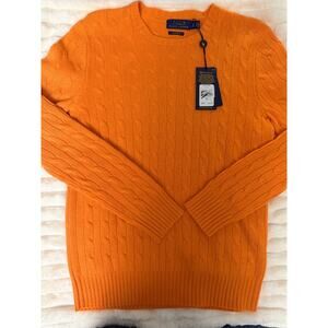 POLO Ralph Lauren 100% Italian yarn Cashmere Cable Knit Sweater Women SMALL NWT